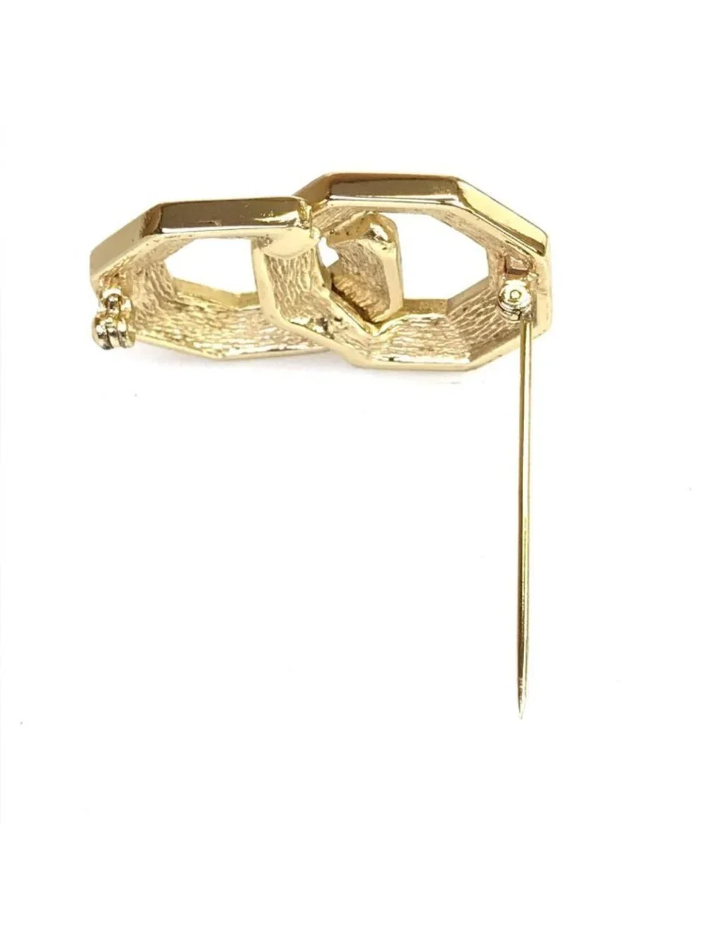 Dior Brooch Gold Interlocking Rhinestone